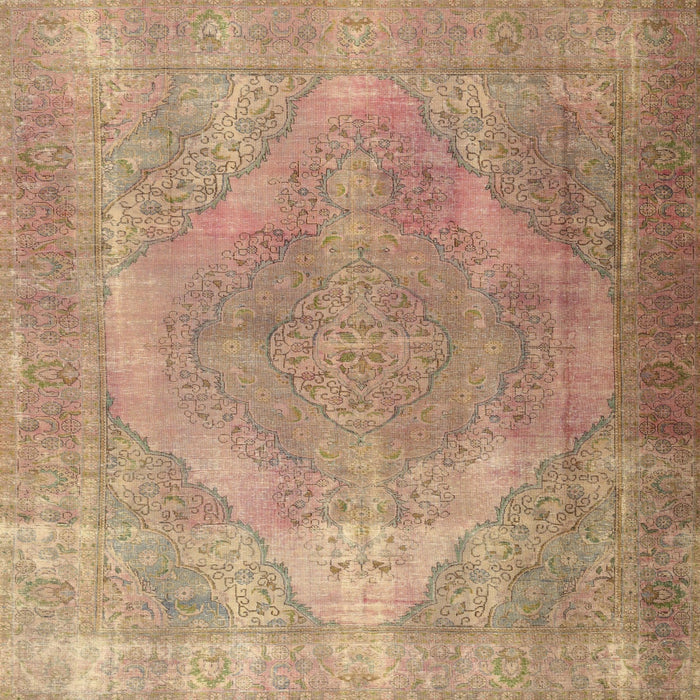 Square Traditional Sand Brown Persian Rug, tr3148