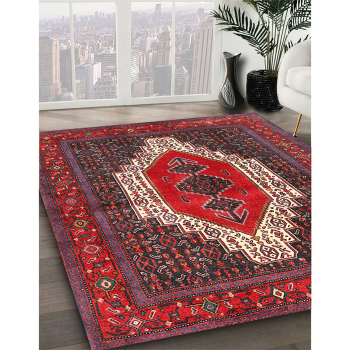 Traditional Red Persian Rug in Family Room, tr314