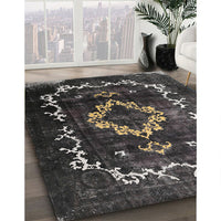 Traditional Charcoal Black Persian Rug, tr3151