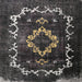 Square Traditional Charcoal Black Persian Rug, tr3151