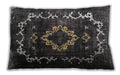 Traditional Classic Rectangular Charcoal Black Lumbar Throw Pillow, 13 inch by 19 inch, lbtr3151