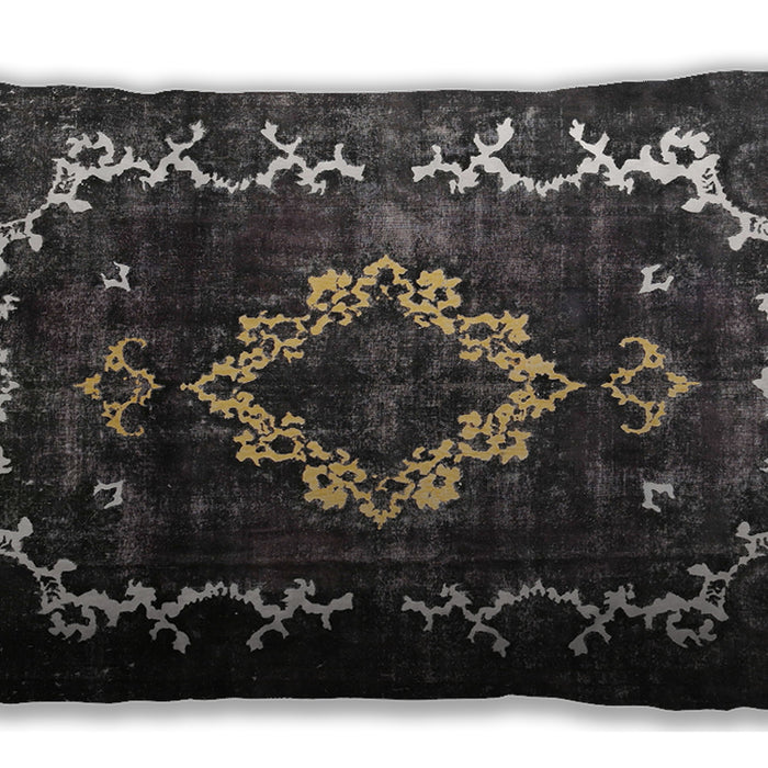 Traditional Classic Rectangular Charcoal Black Lumbar Throw Pillow, 13 inch by 19 inch, lbtr3151