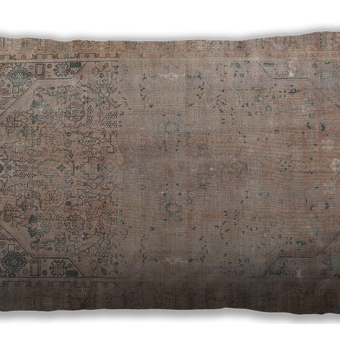 Traditional Classic Rectangular Dark Almond Brown Lumbar Throw Pillow, 13 inch by 19 inch, lbtr3152