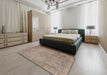 Machine Washable Traditional Dark Almond Brown Rug in a Bedroom, wshtr3152