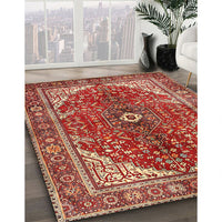 Traditional Tangerine Pink Medallion Rug, tr3154