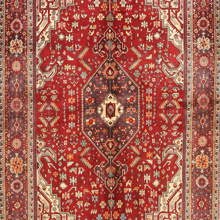 Machine Washable Traditional Tangerine Pink Rug, wshtr3154