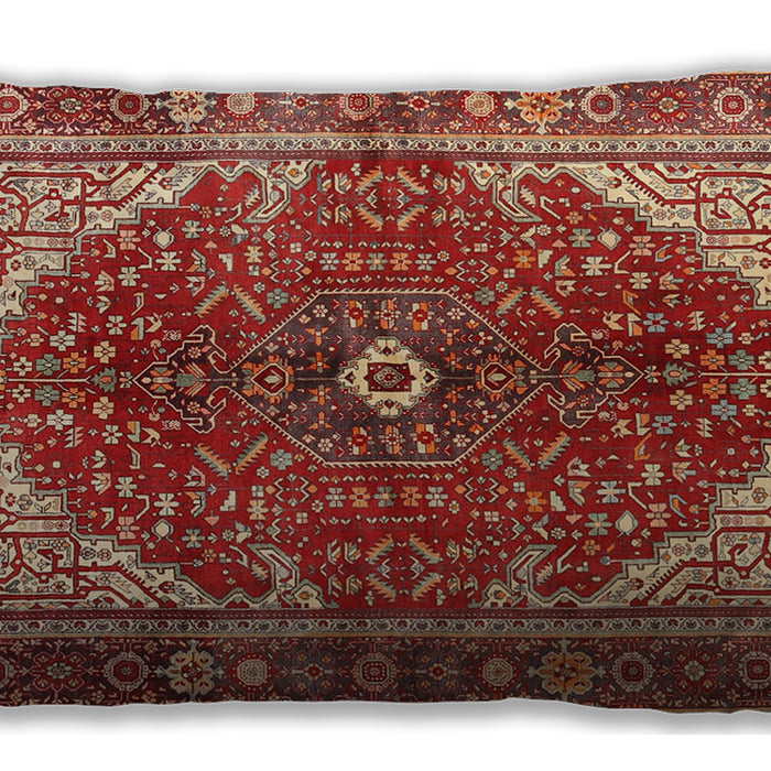 Traditional Classic Rectangular Tangerine Pink Lumbar Throw Pillow, 13 inch by 19 inch, lbtr3154