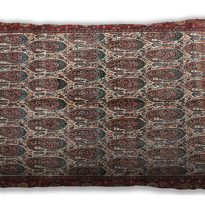 Traditional Classic Rectangular Saffron Red Lumbar Throw Pillow, 13 inch by 19 inch, lbtr3155