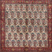 Square Traditional Saffron Red Persian Rug, tr3155