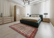 Machine Washable Traditional Saffron Red Rug in a Bedroom, wshtr3155