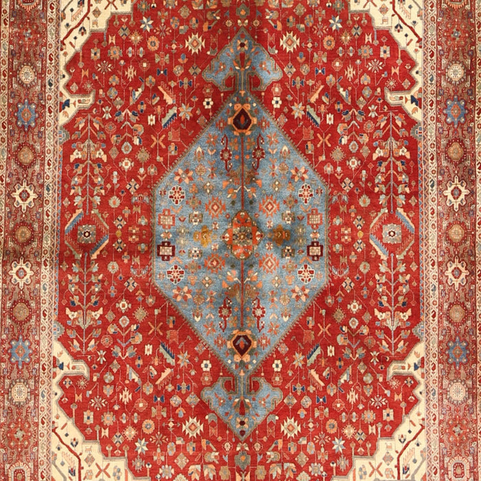 Machine Washable Traditional Sand Brown Rug, wshtr3156