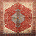 Square Traditional Sand Brown Medallion Rug, tr3156