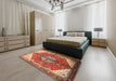 Traditional Sand Brown Medallion Rug in a Bedroom, tr3156