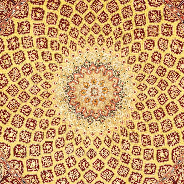 Traditional Bold Yellow Medallion Rug, tr3157