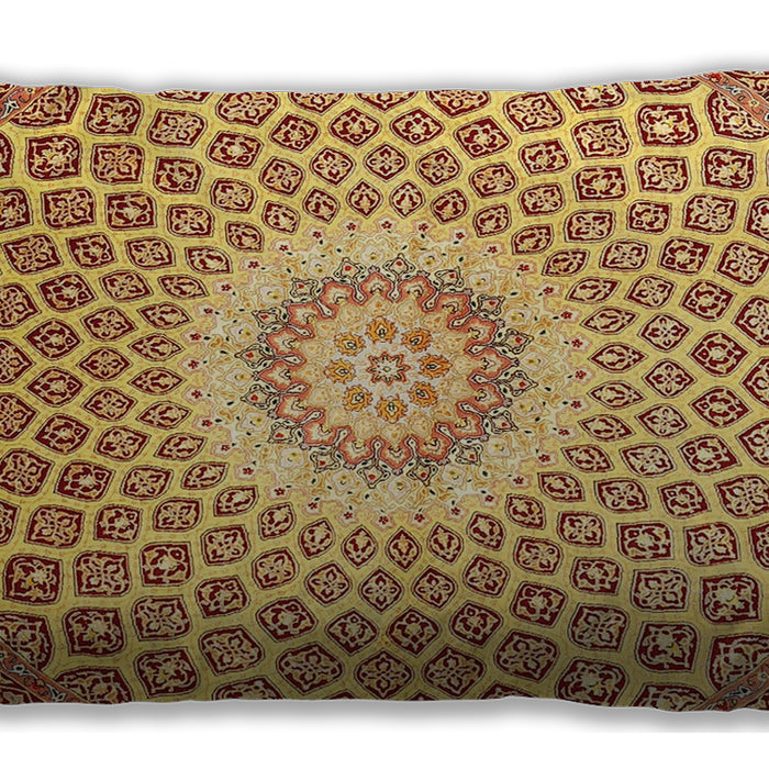 Traditional Classic Rectangular Bold Yellow Lumbar Throw Pillow, 13 inch by 19 inch, lbtr3157