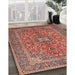 Traditional Light Copper Gold Medallion Rug in Family Room, tr3158