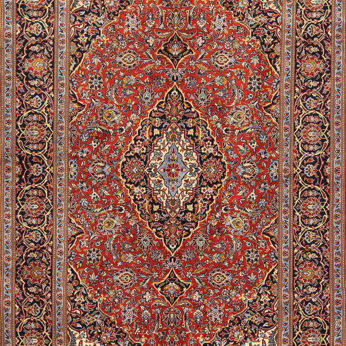 Machine Washable Traditional Saffron Red Rug, wshtr3159
