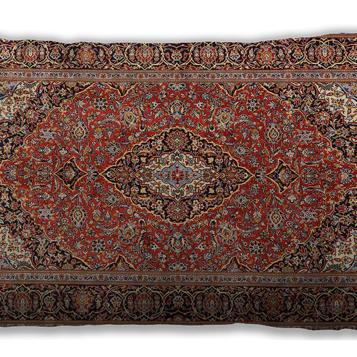 Traditional Classic Rectangular Saffron Red Lumbar Throw Pillow, 13 inch by 19 inch, lbtr3159