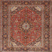 Square Traditional Saffron Red Persian Rug, tr3159