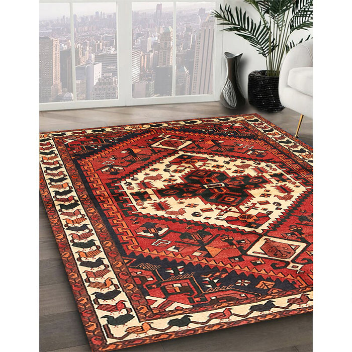 Traditional Red Persian Rug in Family Room, tr315