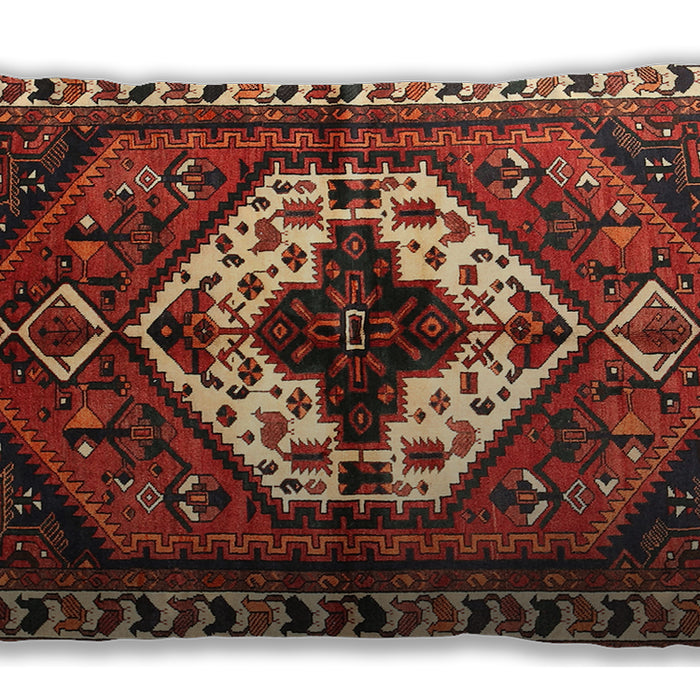 Traditional Classic Rectangular Tomato Red Lumbar Throw Pillow, 13 inch by 19 inch, lbtr315