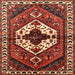 Round Machine Washable Traditional Tomato Red Rug, wshtr315