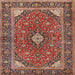 Square Traditional Saffron Red Persian Rug, tr3160