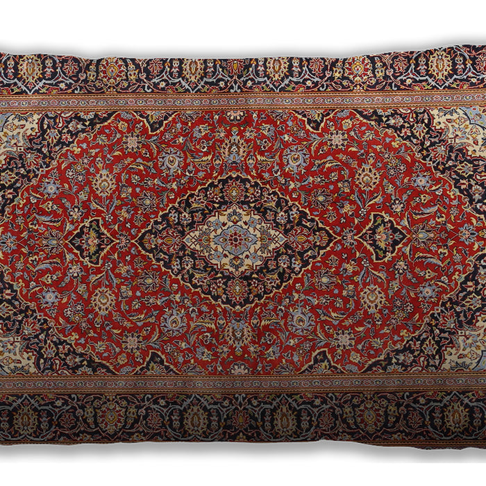 Traditional Classic Rectangular Saffron Red Lumbar Throw Pillow, 13 inch by 19 inch, lbtr3160