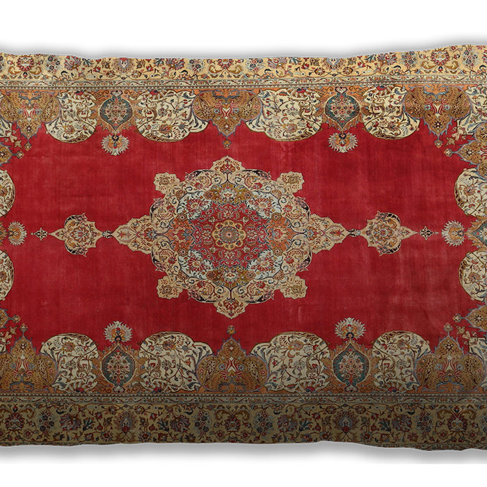 Traditional Classic Rectangular Red Lumbar Throw Pillow, 13 inch by 19 inch, lbtr3161