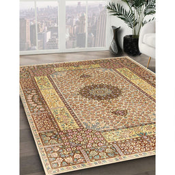 Traditional Light Brown Persian Rug in Family Room, tr3165