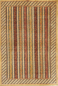 Machine Washable Traditional Saddle Brown Rug, wshtr3166