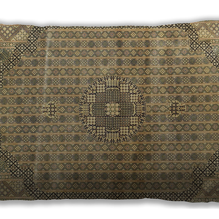 Traditional Classic Rectangular Red Brown Lumbar Throw Pillow, 13 inch by 19 inch, lbtr3168