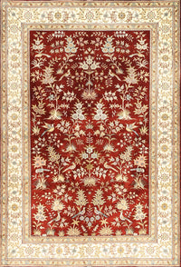 Machine Washable Traditional Khaki Gold Rug, wshtr3169