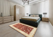 Traditional Khaki Gold Persian Rug in a Bedroom, tr3169