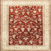 Square Traditional Khaki Gold Persian Rug, tr3169