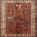 Square Traditional Saffron Red Persian Rug, tr316