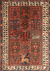 Machine Washable Traditional Saffron Red Rug, wshtr316