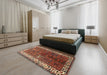 Traditional Saffron Red Persian Rug in a Bedroom, tr316