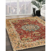 Traditional Mahogany Brown Medallion Rug, tr3170