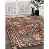 Traditional Brown Red Animal Rug, tr3171