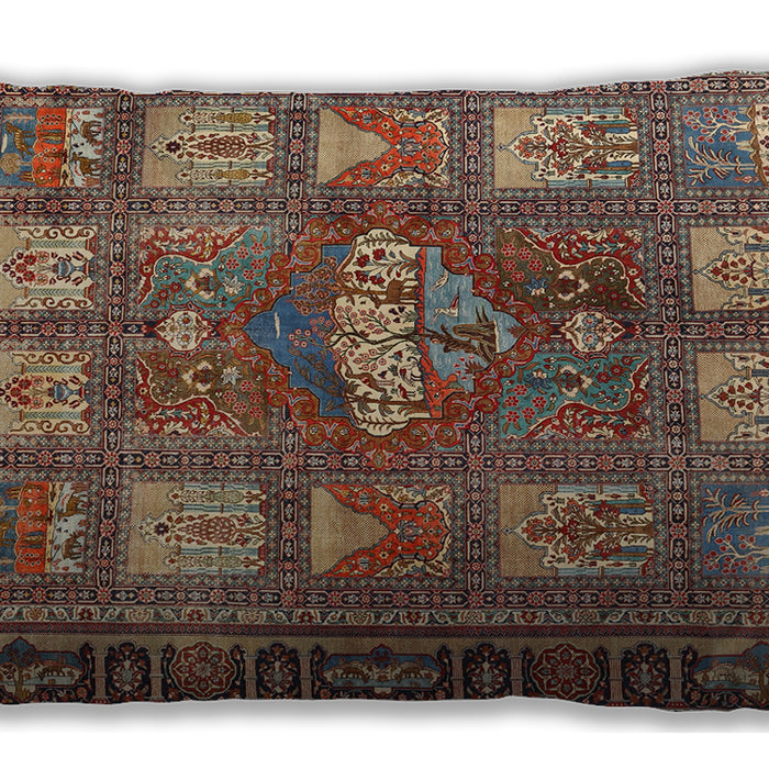 Traditional Classic Rectangular Brown Red Lumbar Throw Pillow, 13 inch by 19 inch, lbtr3171