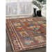 Traditional Brown Red Animal Rug in Family Room, tr3171