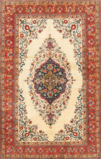 Machine Washable Traditional Red Rug, wshtr3173