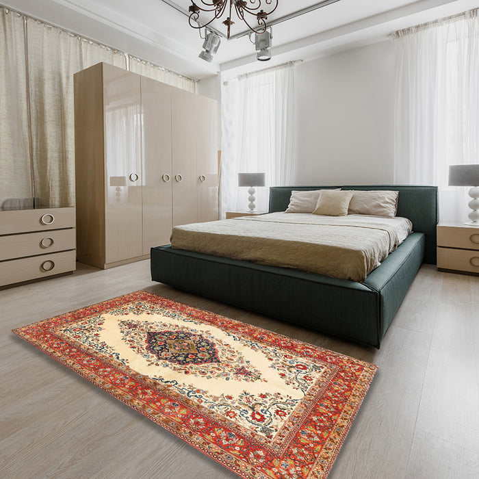 Traditional Red Persian Rug in a Bedroom, tr3173