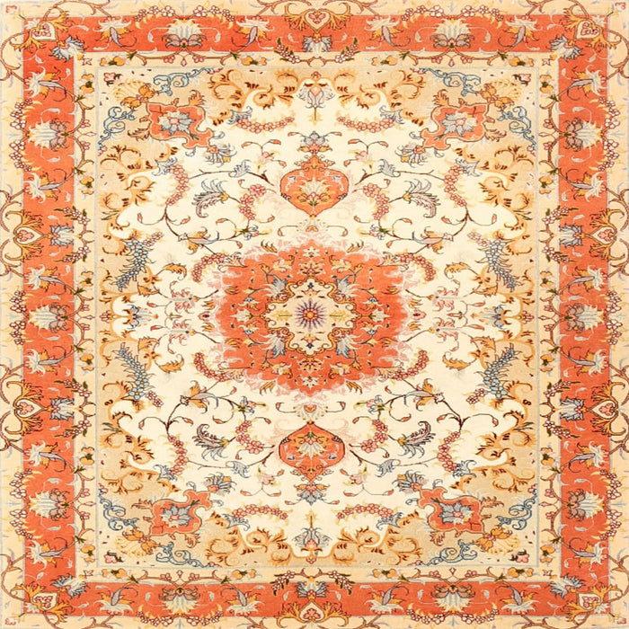 Square Traditional Orange Persian Rug, tr3174