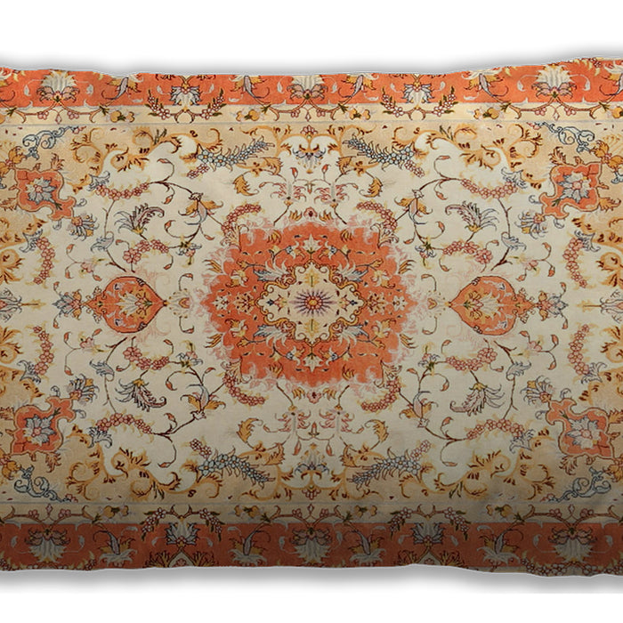Traditional Classic Rectangular Orange Lumbar Throw Pillow, 13 inch by 19 inch, lbtr3174