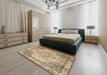 Machine Washable Traditional Brown Rug in a Bedroom, wshtr3175