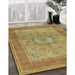 Machine Washable Traditional Brass Green Rug in a Family Room, wshtr3178