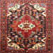 Square Traditional Dark Almond Brown Persian Rug, tr317