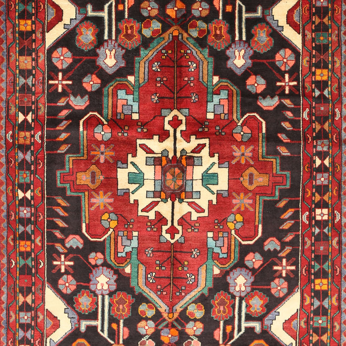 Machine Washable Traditional Dark Almond Brown Rug, wshtr317